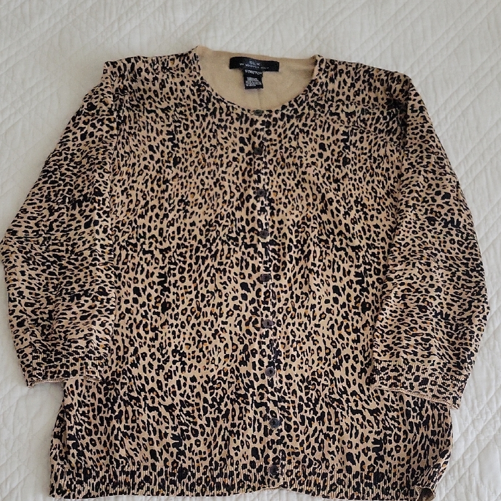 August Silk Tan Leopard Print Cardigan